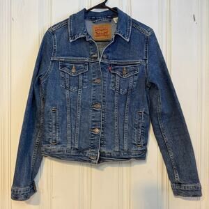 Levi Strauss & CO Y2K Trucker Blue Wash Denim Jacket Size M Jean Coat